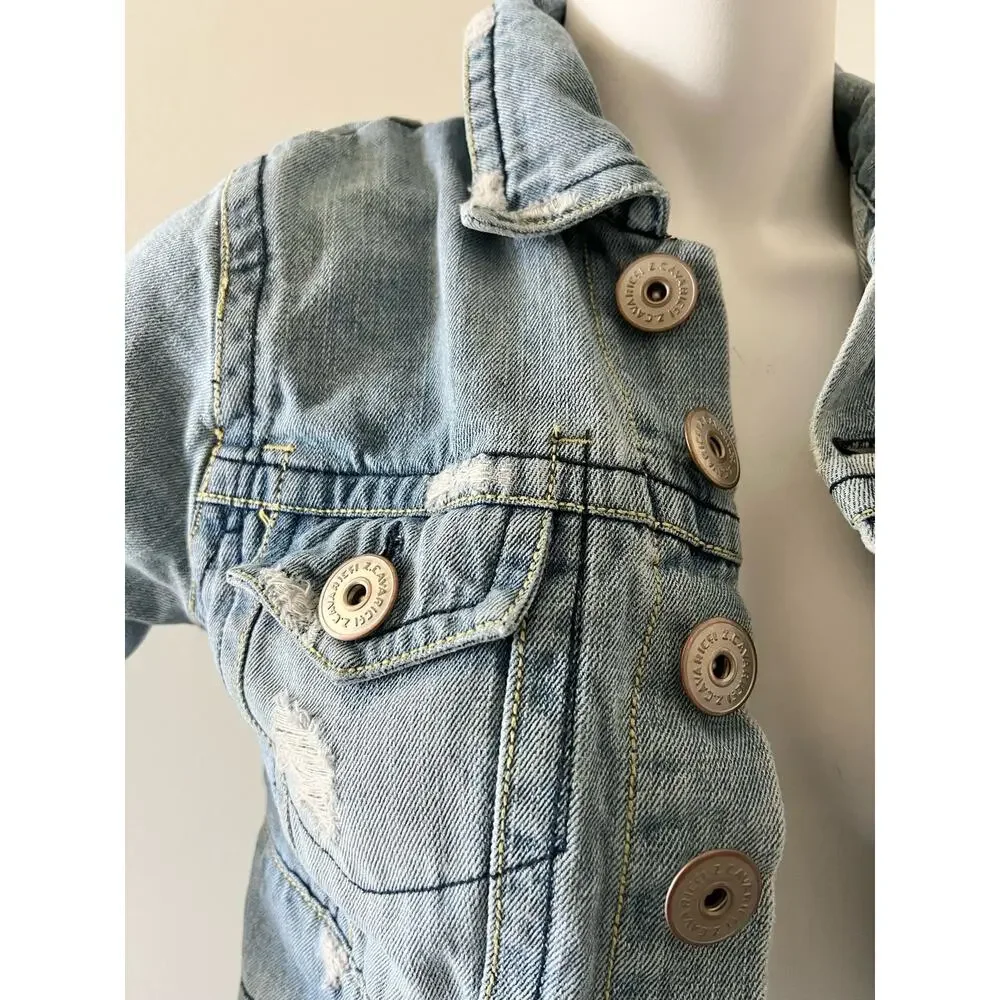 vintage 90s Z Cavaricci Denim Jacket / 1990s Crop Y2K / size M Cotton